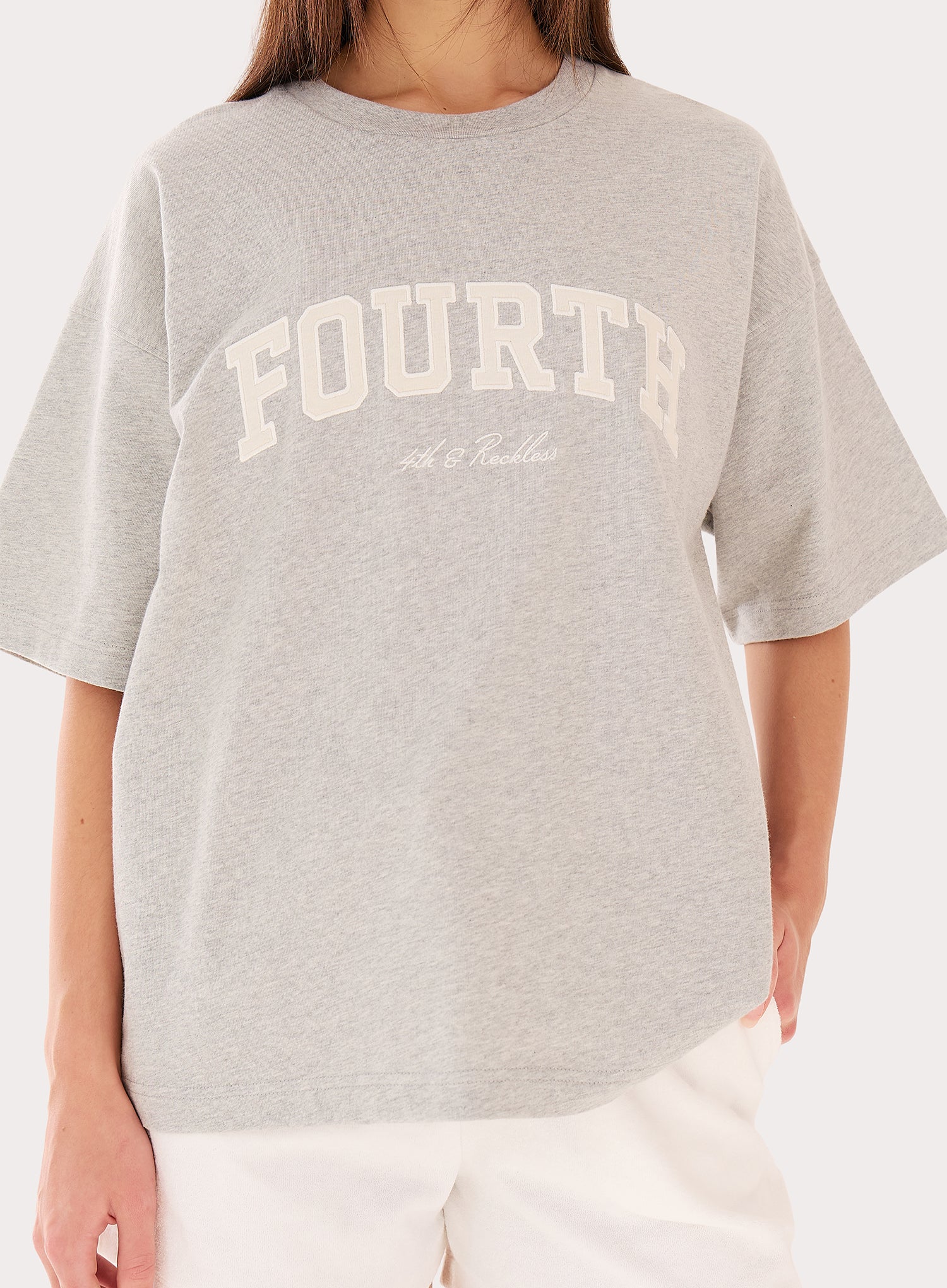 Grey Fourth Branded Cotton Oversized T-Shirt
